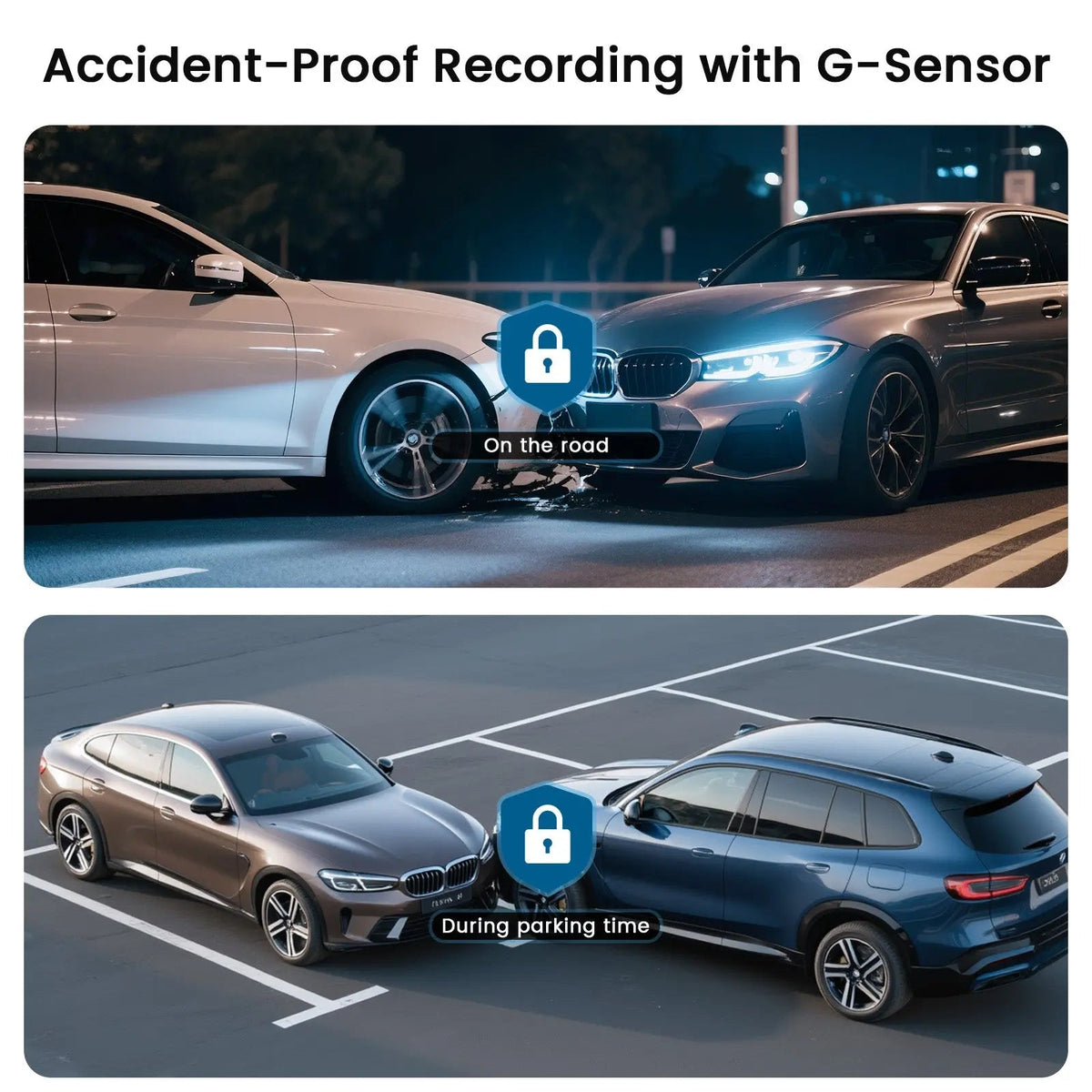 TERUNSOUL D016 Dash Cam 4K+4K 2-Channel Front and Rear