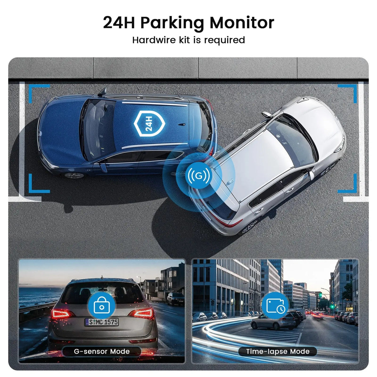 TERUNSOUL D016 Dash Cam 4K+4K 2-Channel Front and Rear