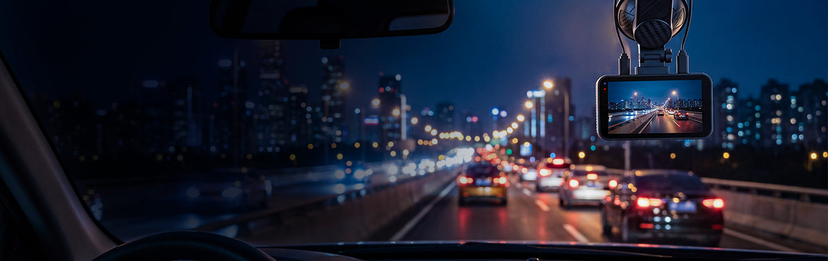 Premium dash camera on the road